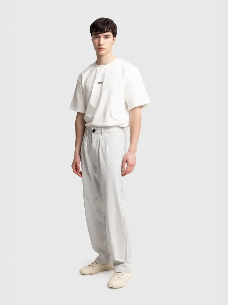 Giesto Light Grey GIESTO Pleated Straight Leg Pants for Men | Best Price UAE